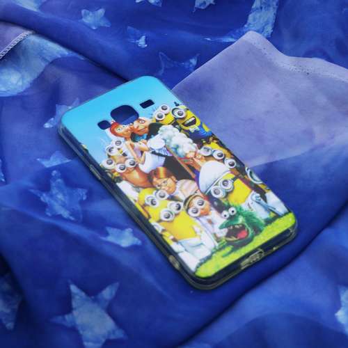 کاور طرح Minions Family مدل CLR-099 مناسب برای گوشی موبایل سامسونگ Galaxy J3 2016