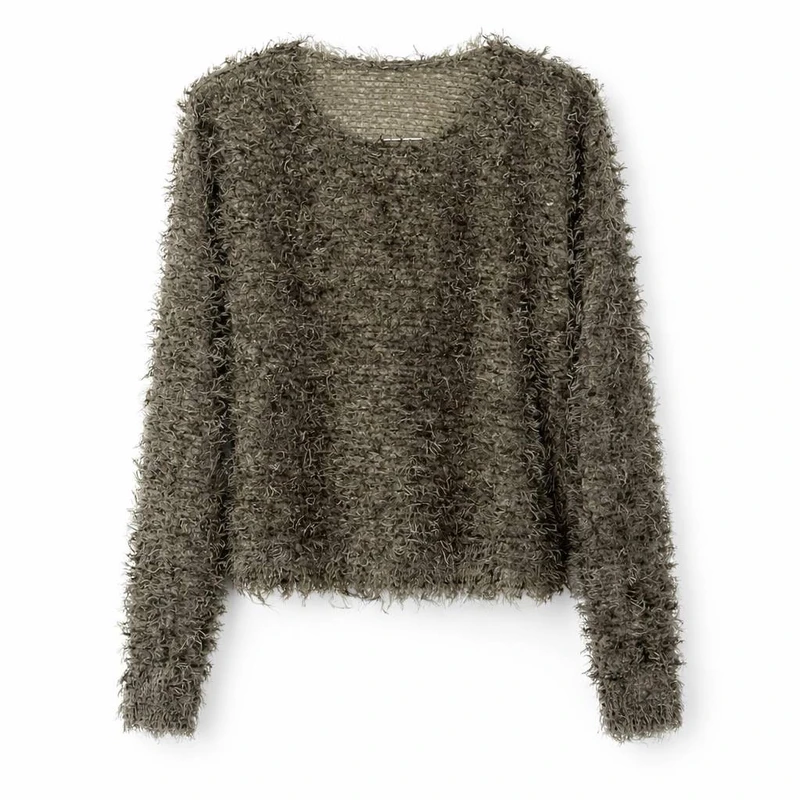 بلوز آستین بلند یقه گرد زنانه مدل MZ023