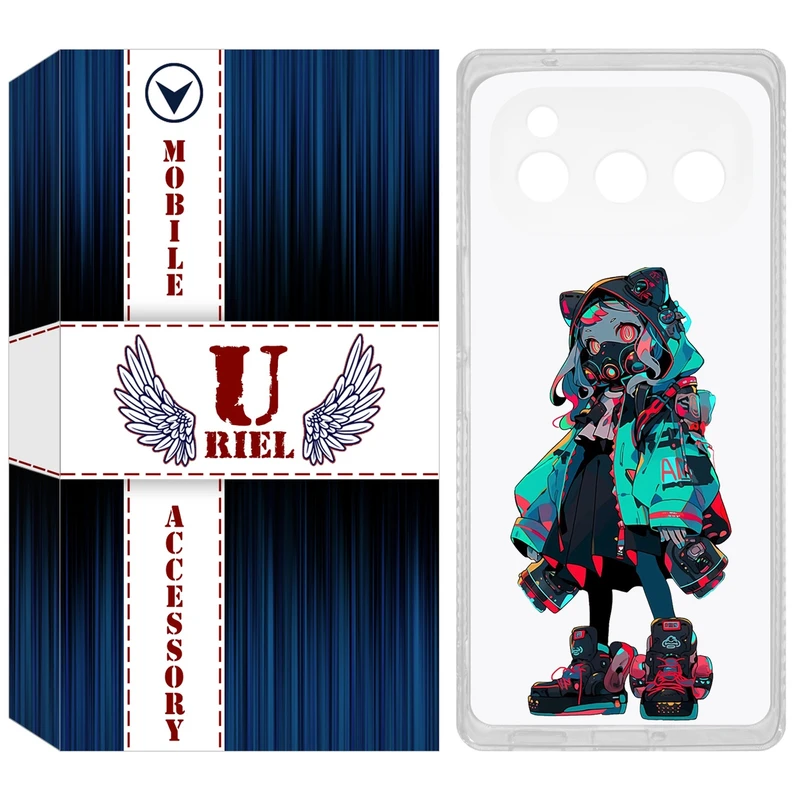 کاور یوریل مدل Clear کد 58 طرح دختر گربه ای مناسب برای گوشی موبایل داریا Bond