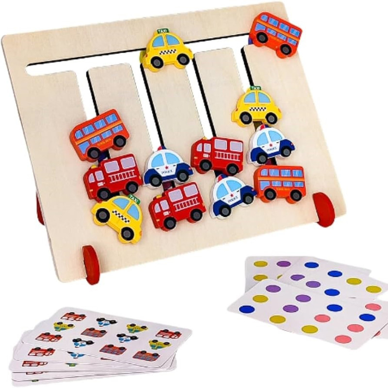 بازی آموزشی مدل رنگچین چوبی طرح ماشین