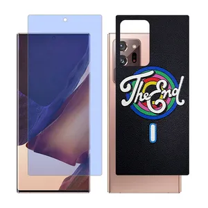 Glass Together model matte anti blue screen protector suitable for Samsung Galaxy Note20 Ultra 5G mobile phone with cover sticker on the back of the phone