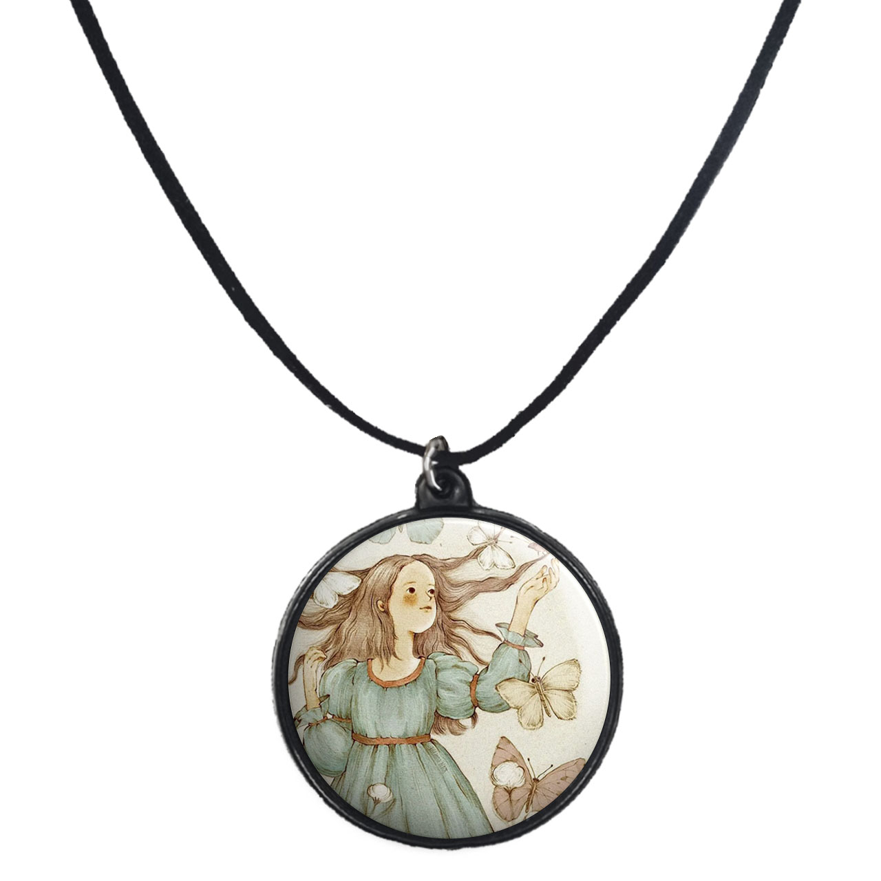 گردنبند پرمانه طرح دخترونه کد pmb.23411 مدل دو طرفه