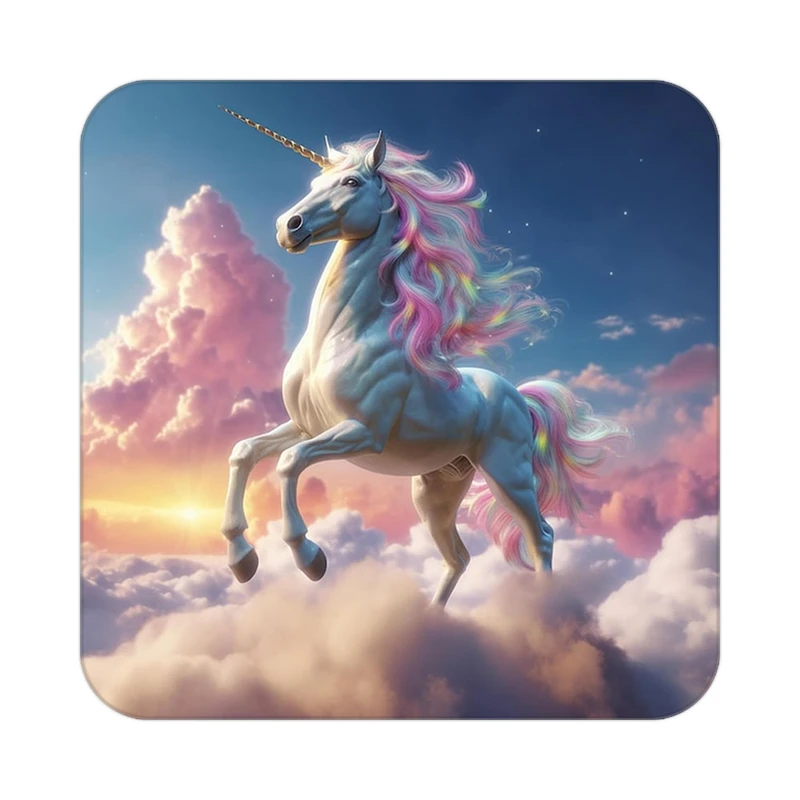 زیر لیوانی کاکتی طرح اسب تک شاخ و یونیکورن مدل mp31612