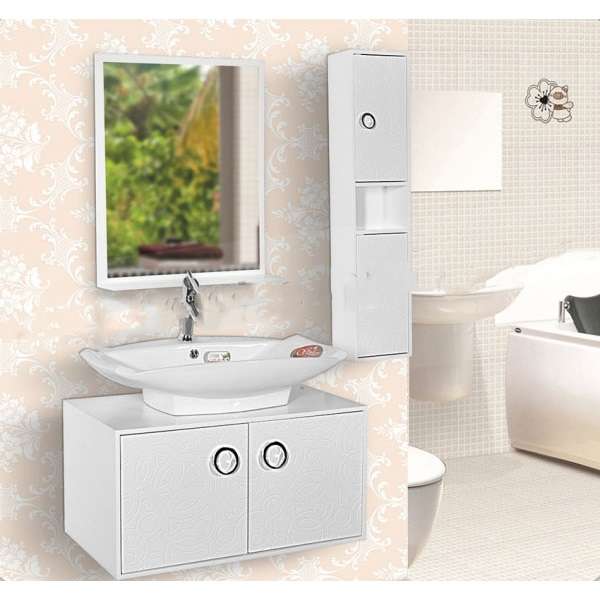 ست کابینت روشویی کاسپین مدل پرنیان به همراه آینه و باکس