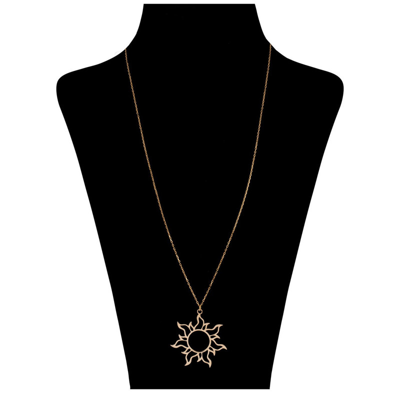 گردنبند طلا 18 عیار زنانه قیراط طرح خورشید کد GH4076