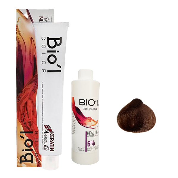 کیت رنگ مو بیول مدل HONEY شماره 7.34 حجم 100 میلی لیتر رنگ بلوند عسلی