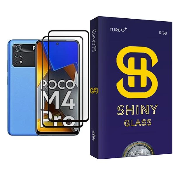 محافظ صفحه نمایش آتوچبو مدل Shiny Glass MIX002 مناسب برای گوشی موبایل شیائومی Poco M4 Pro بسته دو عددی