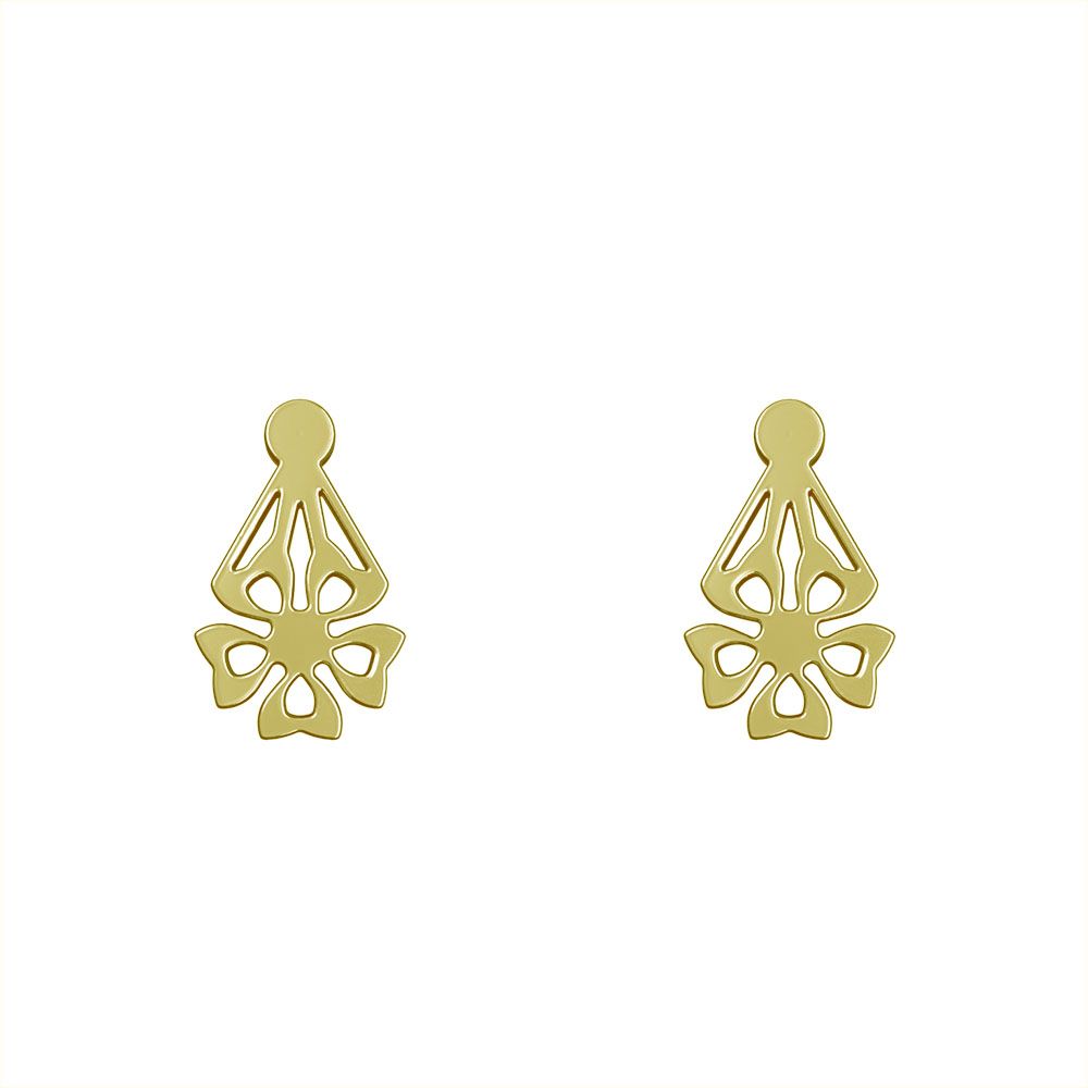 گوشواره طلا 18 عیار زنانه مدوپد مدل گل کد GA1-10083 -  - 2