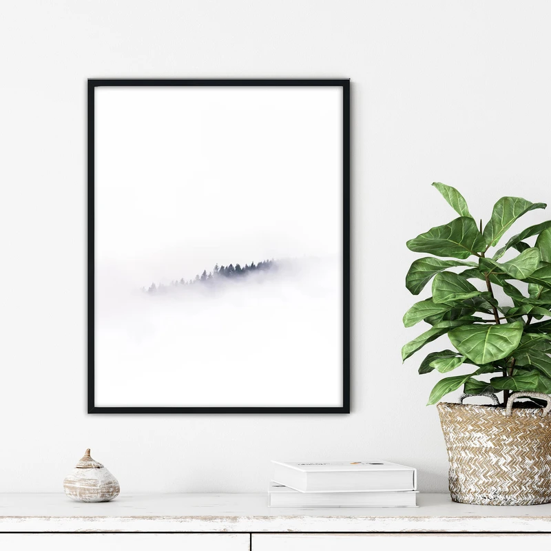 تابلو آتریسا طرح طبیعت مدرن مدل ATFBW52 فریم مشکی