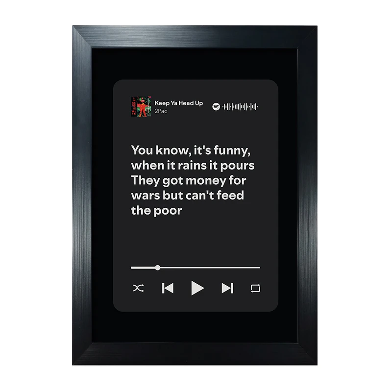 تابلوی مدل متن دار طرح Keep Ya Head Up by 2Pac