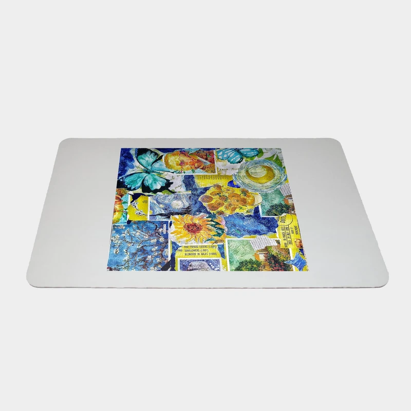 ماوس پد طرح گل و پروانه سایز 24x37 سانتی متر