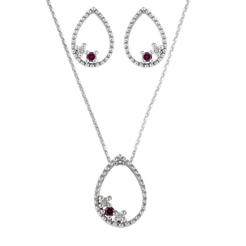 نیم ست نقره زنانه جواهری سون مدل 2856