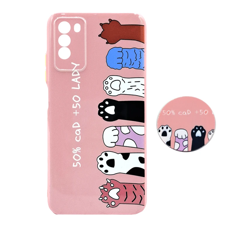 کاور مدل 6HANDCAT uv مناسب برای گوشی موبایل شیائومی Poco M3 به همراه پاپ سوکت