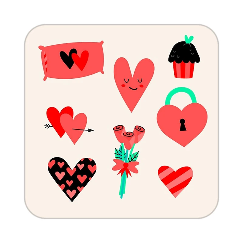 زیر لیوانی کاکتی طرح عاشقانه مدل mp38100