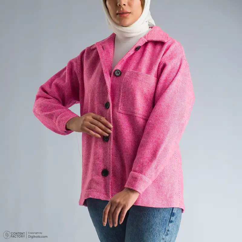 پالتو زنانه گردیه مدل 332115 رنگ صورتی