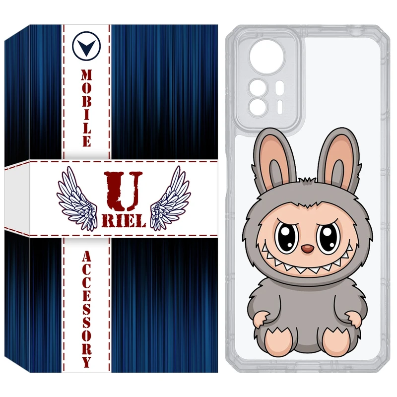 کاور یوریل قاب مدل Clear کد 142 طرح لبوبو Labubu مناسب برای گوشی موبایل شیائومی Redmi Note 12S
