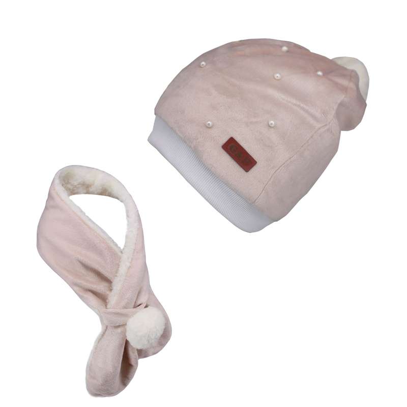 ست کلاه و شال گردن بافتنی بچگانه مدل GAP_05