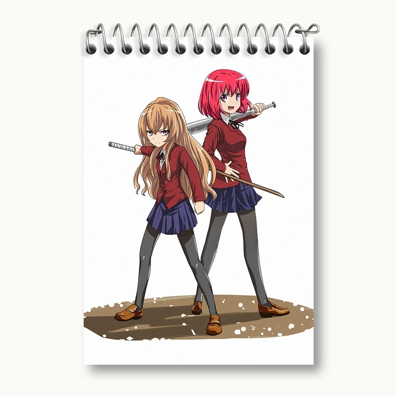 دفتر یادداشت 50 برگ خندالو مدل مینوری و تایگا انیمه تورادورا کد 32501