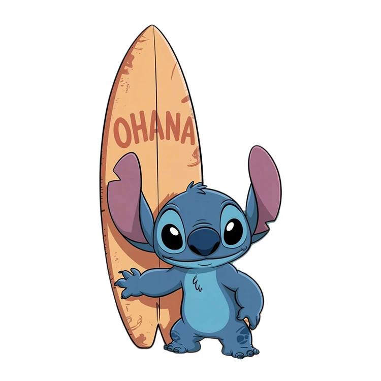 استیکر پارچه و لباس پاد آفرین مدل کارتونی استیچ و لیلو کد S2494