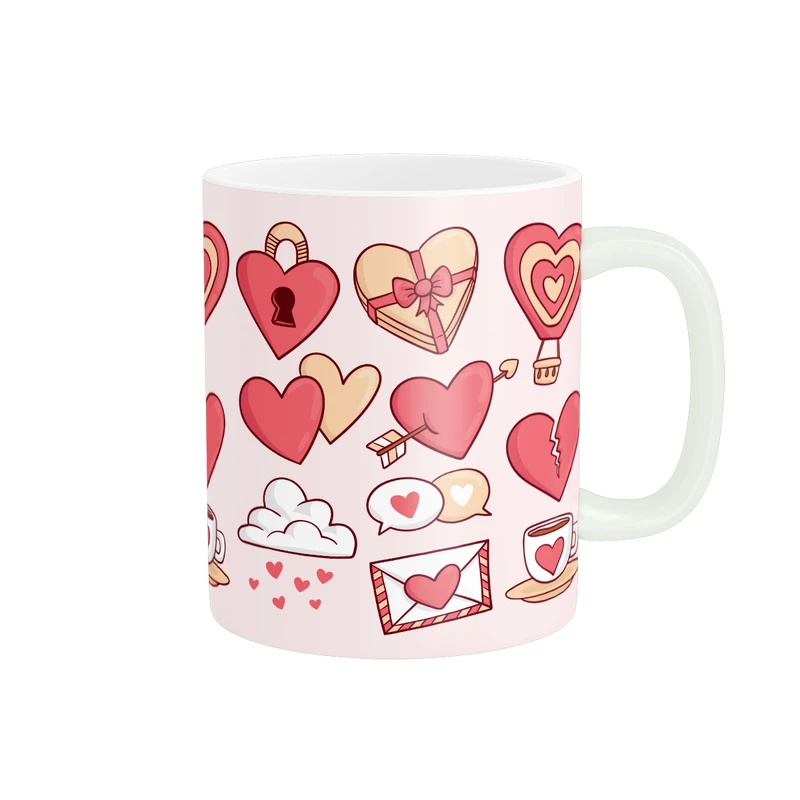 ماگ پادآفرین مدل عشق طرح قلب LOVE گل کد PM1665