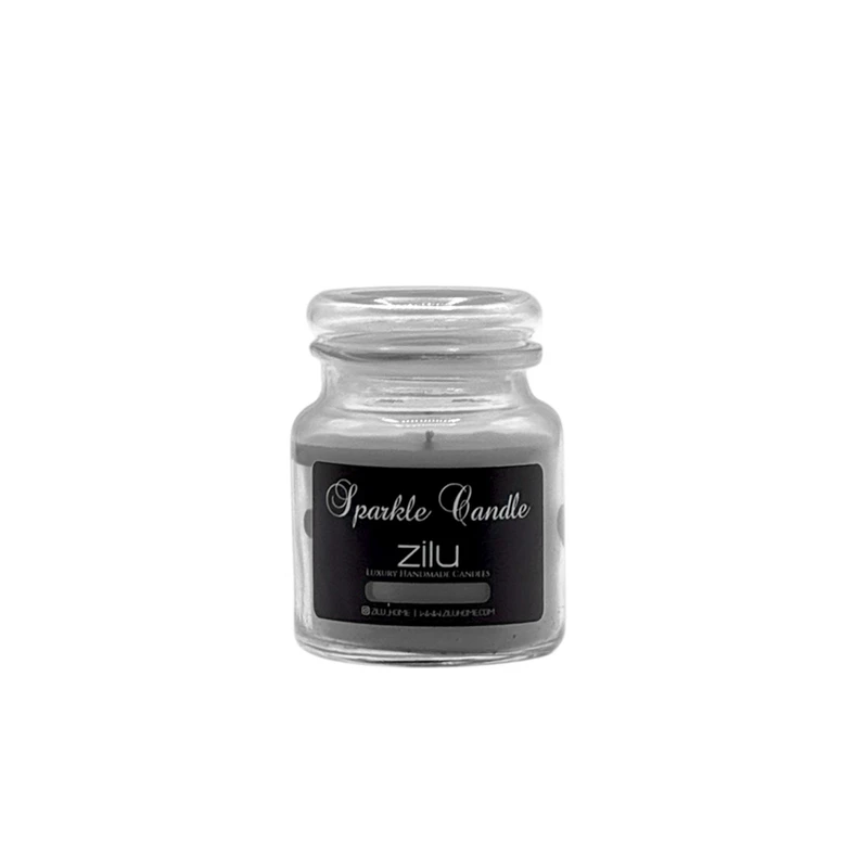 شمع لیوانی معطر شمع زیلو مدل اسپارکل کوچک با رایحه کاپیتان بلک زمان اتمام 35 ساعت