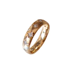 انگشتر زنانه ژوپینگ مدل رینگ ستاره ای نگین