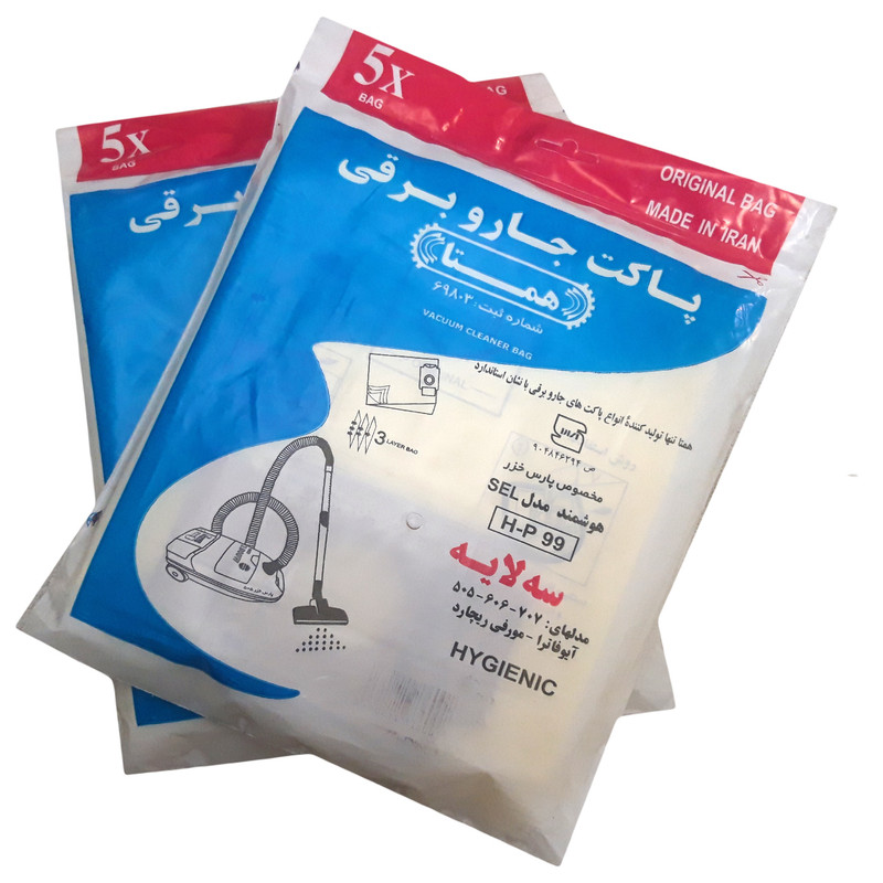 کیسه جاروبرقی همتا مدل H_P 99 مناسب برای جاروبرقی پارس خزر 505 بسته 10 عددی