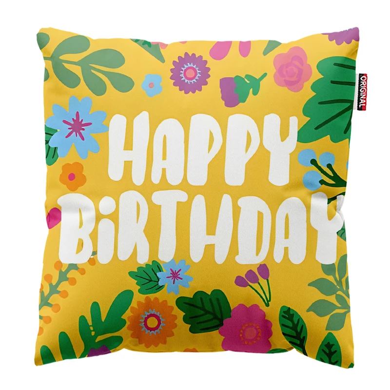 کوسن پاد آفرین مدل تولدت مبارک کد PK303644 سایز 30*30 سانتی متر