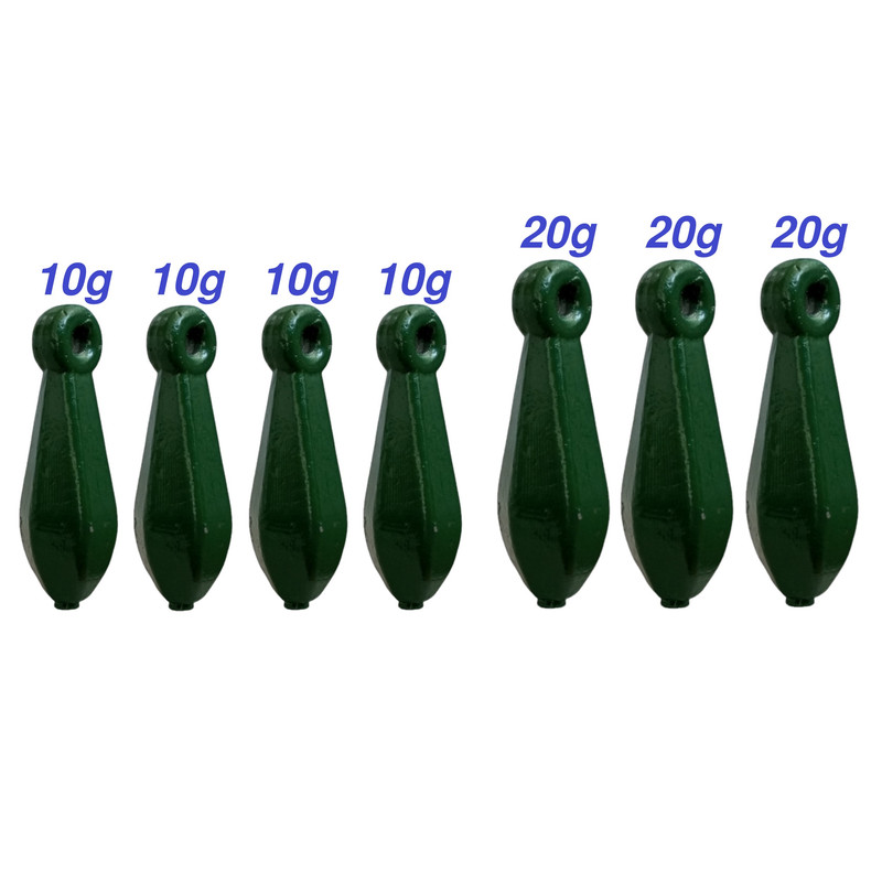 سرب ماهیگیری مدل استتار اشکی سایز 20-10 گرم بسته 7 عددی