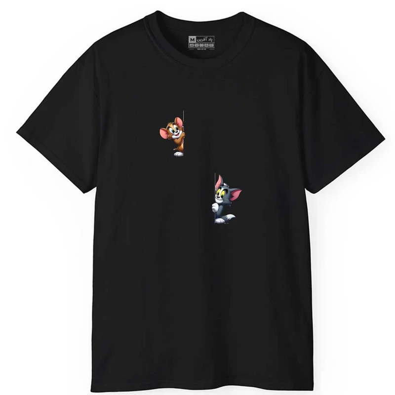 تی شرت آستین کوتاه مردانه پاد آفرین مدل تام و جری کد 0286