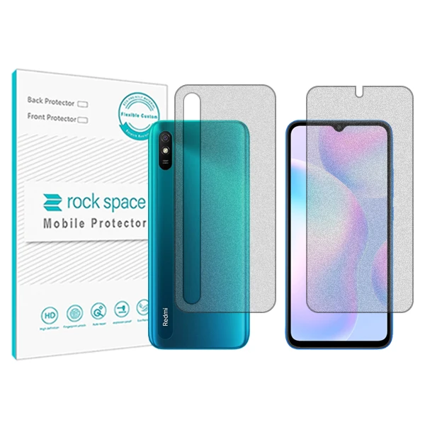 محافظ صفحه نمایش مات راک اسپیس مدل HyMTT مناسب برای گوشی موبایل  شیائومی Redmi 9i   به همراه محافظ پشت