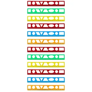 خط‌کش 20 سانتی‌متری مدل ژله ای بسته ۱۲ عددی