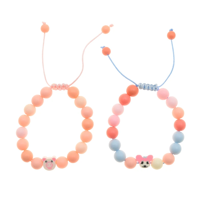 دستبند دخترانه دلنار گالری مدل حیوانات بامزه بسته 2 عددی