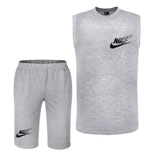 ست تاپ و شلوارک مردانه مدل  B27 رنگ طوسی