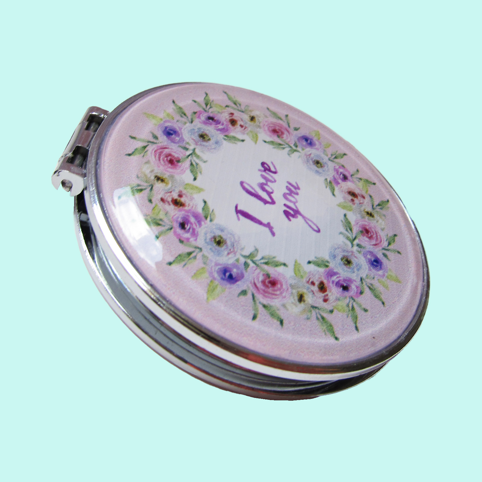 آینه جیبی مدل LOVE YOU