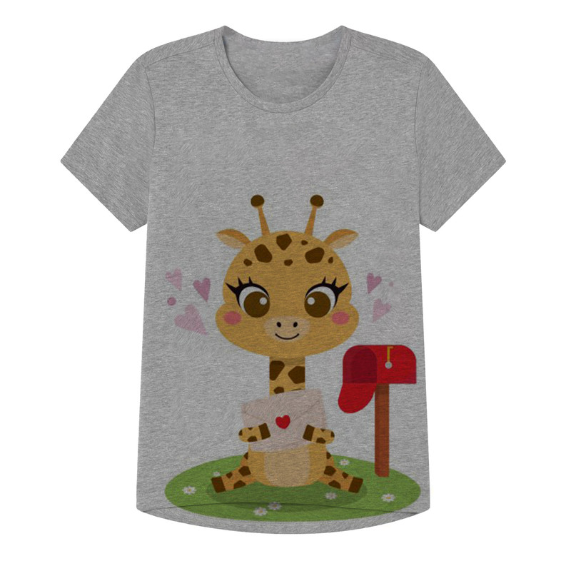 تی شرت دخترانه مدل CUTE کد 48 رنگ طوسی