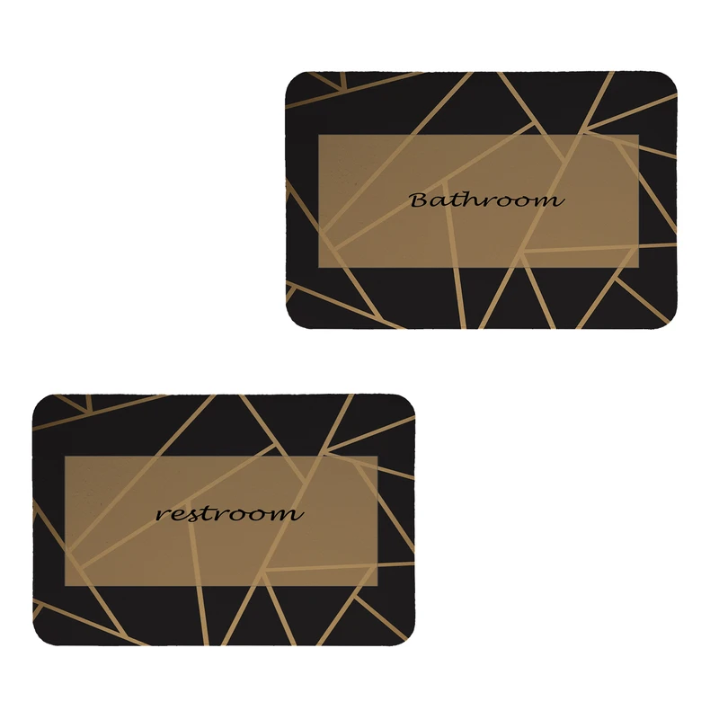 پادری مدل  Restroom & Bathroom کد 8725 سایز 80x50 سانتی متر مجموعه دو عددی