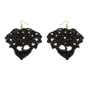 گوشواره دست دوز زنانه مدل قلاب بافی کد Gosh - 003