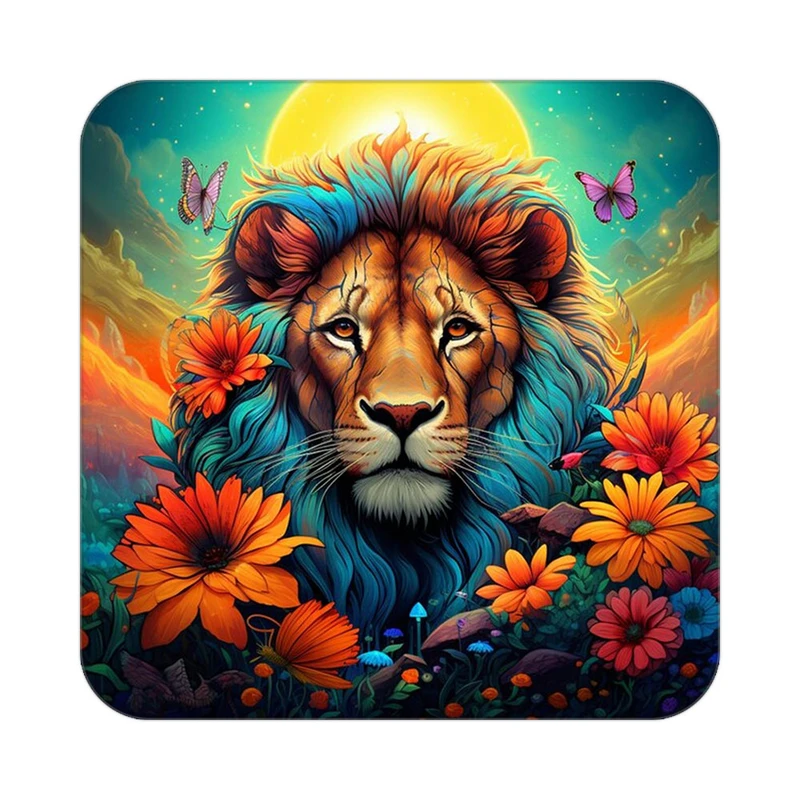 زیر لیوانی کاکتی طرح شیر مدل mp23793