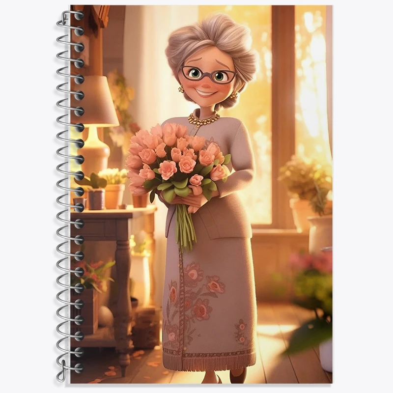 دفتر زبان 50 برگ خندالو مدل سه خط طرح روز مادر کد F1110