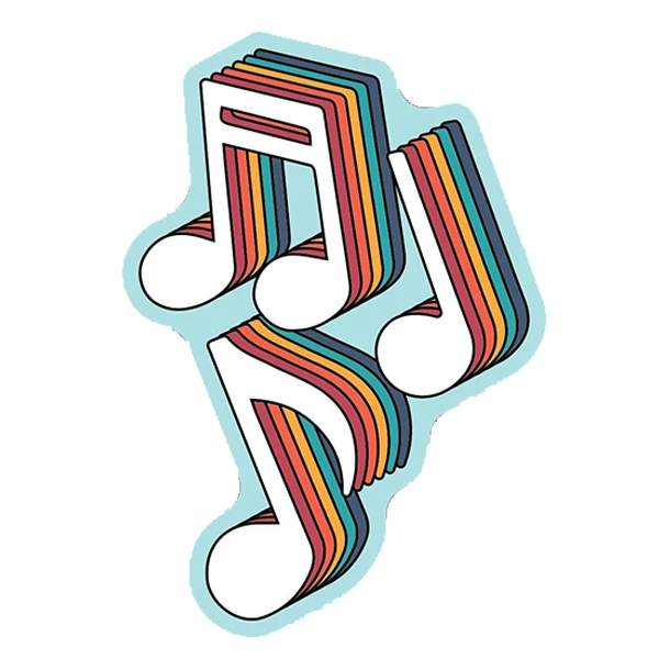 استیکر پارچه و لباس پاد آفرین طرح موسیقی کد 4841