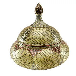 قندان خاتم کاری مدل تمام خاتم نفیس طرح سفینه ای کد RA