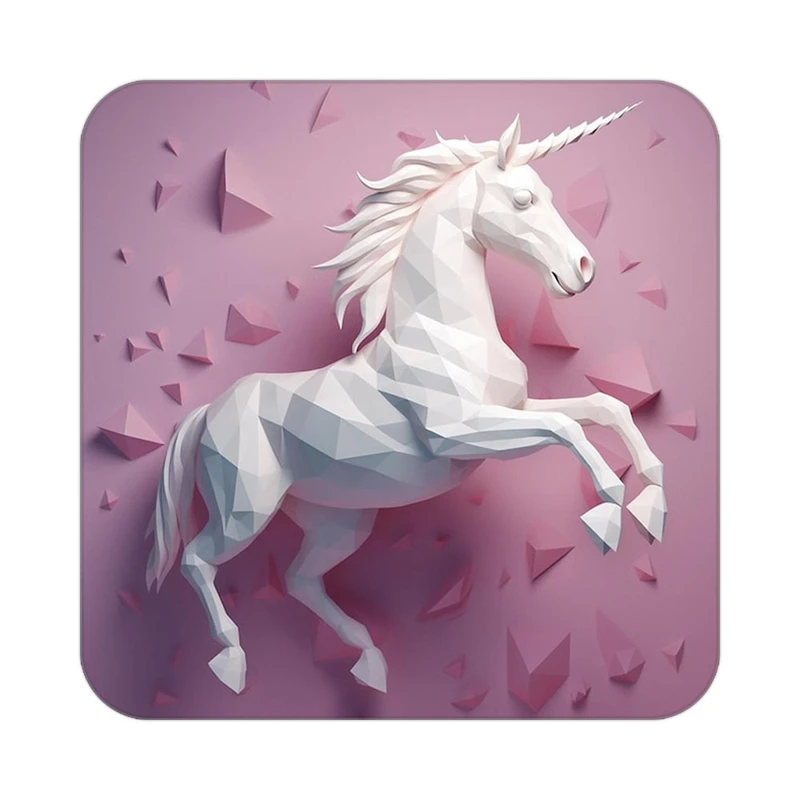 زیر لیوانی کاکتی طرح اسب تک شاخ و یونیکورن مدل mp29073