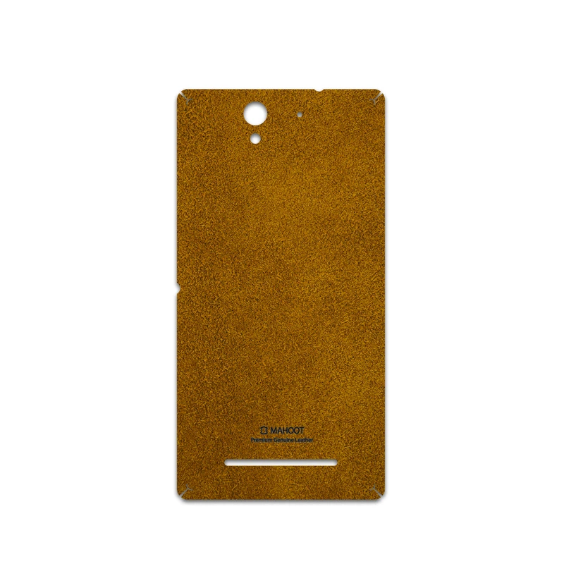 برچسب پوششی ماهوت مدل Brown-Chamois-Leather مناسب برای گوشی موبایل سونی Xperia C3 Dual