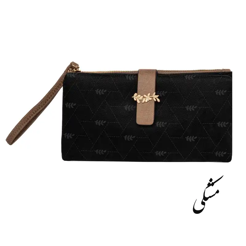 کیف پول زنانه پرتیزس مدل بند دار طرح خوشه گندم کد 2020052