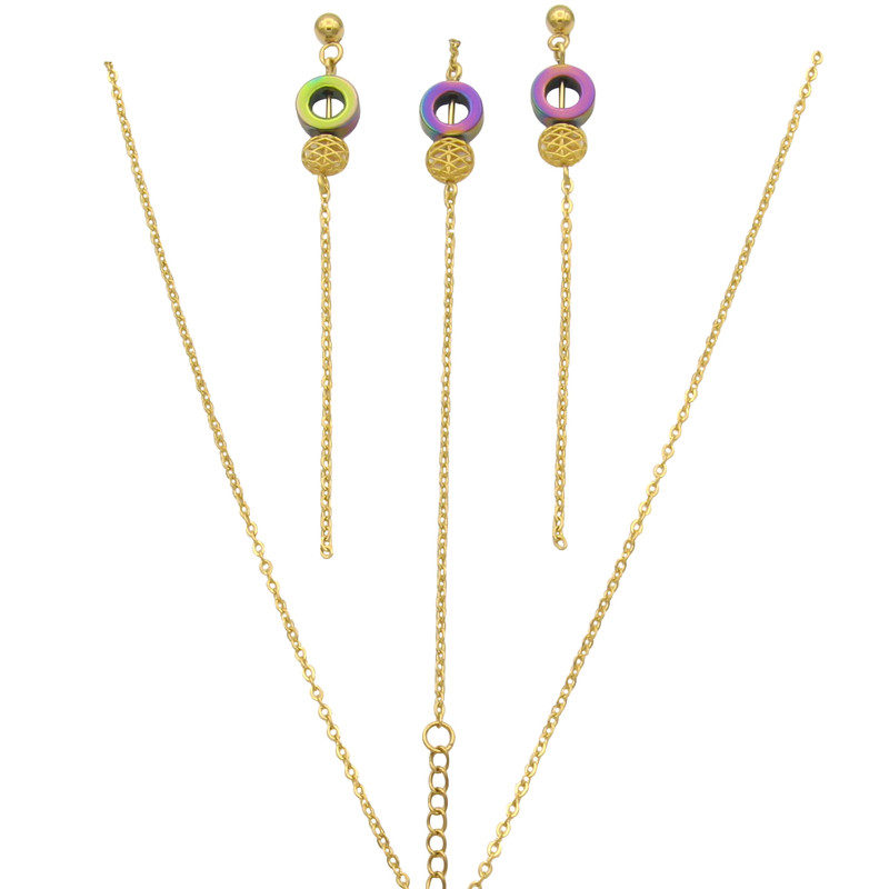 نیم ست طلا 18 عیار زنانه مانچو مدل smg023