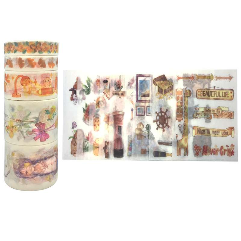 چسب کاغذی مدل واشی طرح  Autumn wind عرض 3 سانتی متر بسته 14عددی 