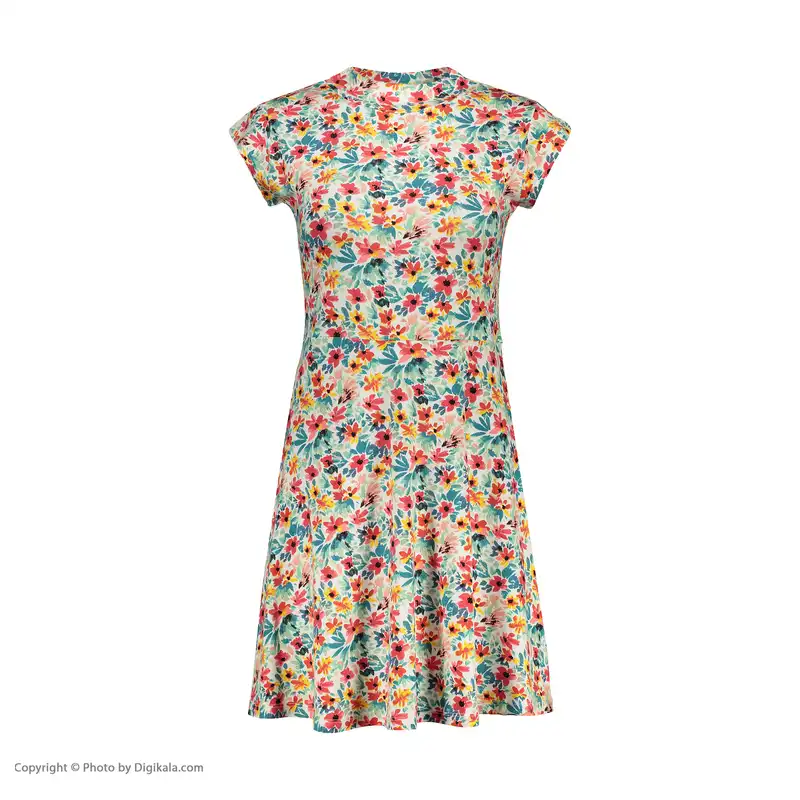 پیراهن زنانه افراتین مدل گل افشان کد 9558 رنگ سبز