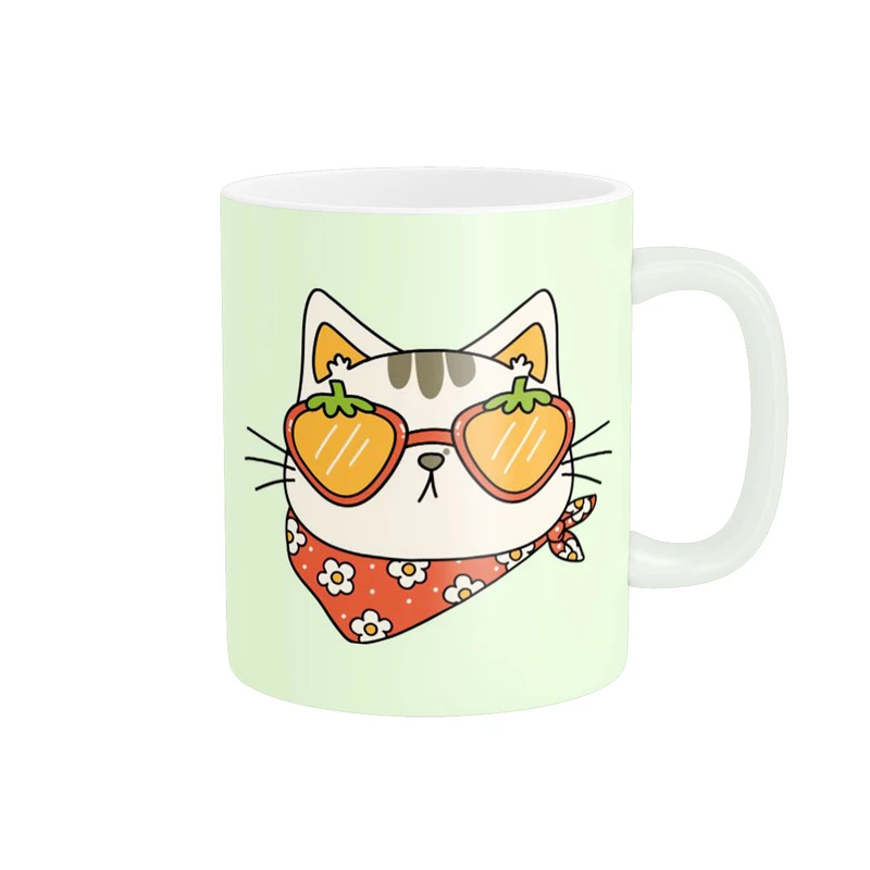 ماگ پاد آفرین مدل گربه کیوت با عینک بامزه کد 1187