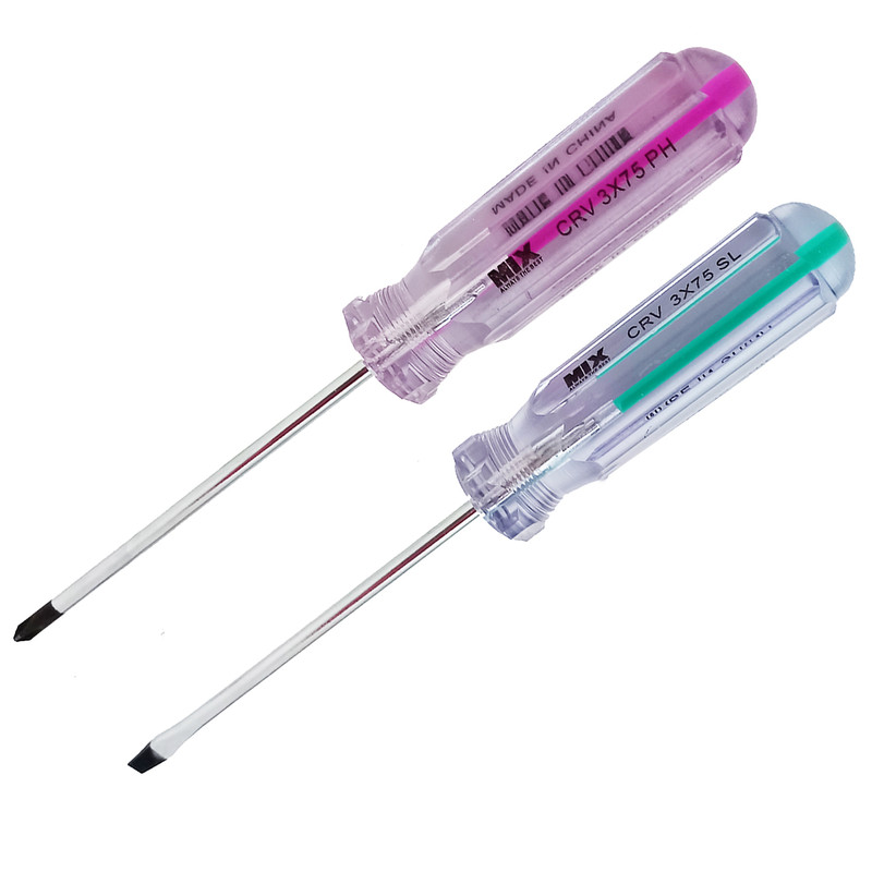 پیچ گوشتی دوسو و چهارسو میکس مدل M00N - 3x75 مجموعه دو عددی